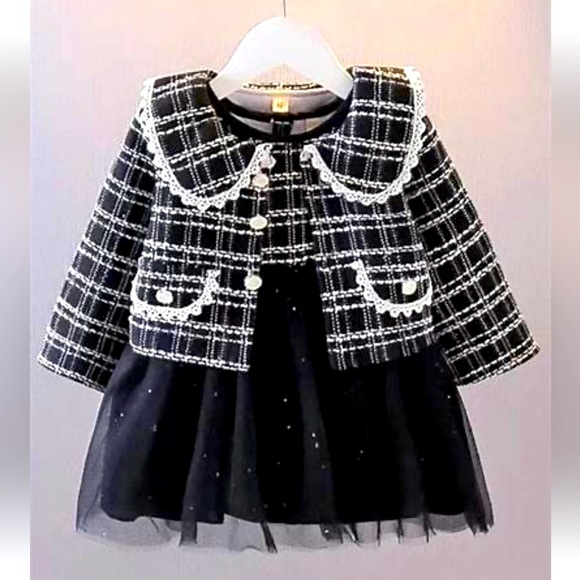 NWT | Mia Belle Girls Little VIP Tweed Tutu Dress & Blazer Set | Size 2T - Picture 2 of 11